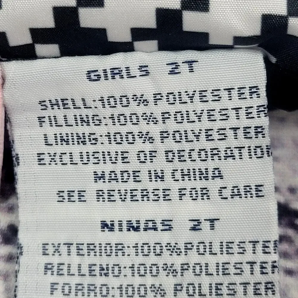 Kid's Headquarters Black and White Puffer Vest Girl's‎ Size 2T